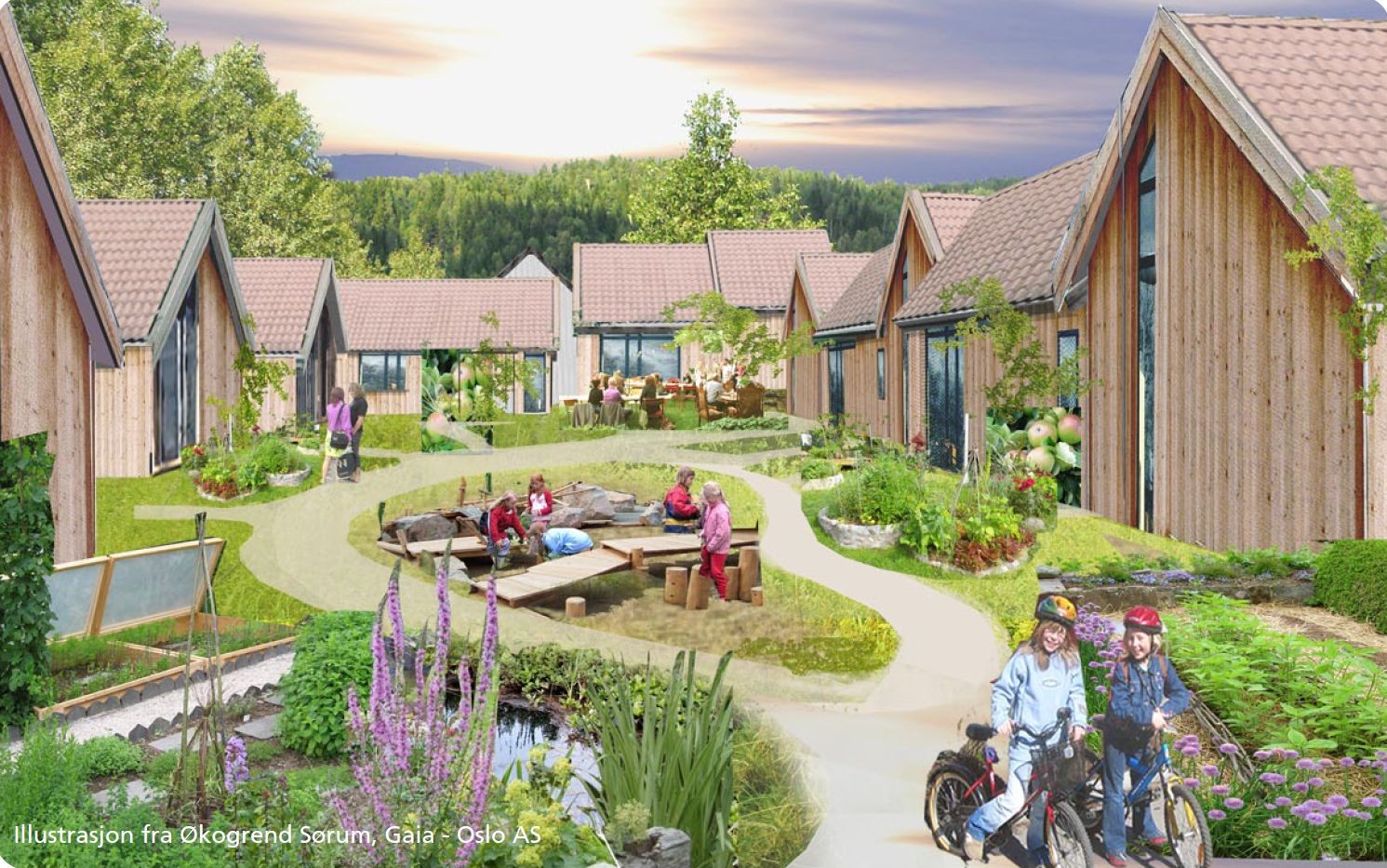 Illustrasjon fra Økogrend Sørum, Gaia - Oslo AS